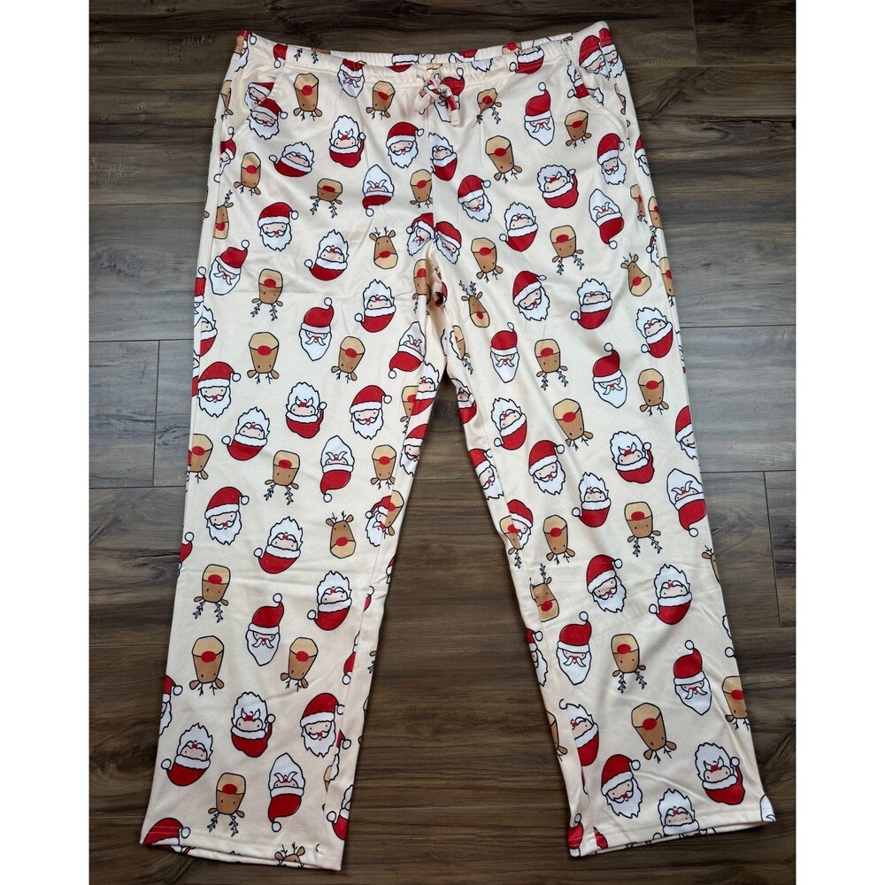 Spark Paws NEW 2XL Lounge Pants Cotton Blend Elastic Waist Santa Rudolph